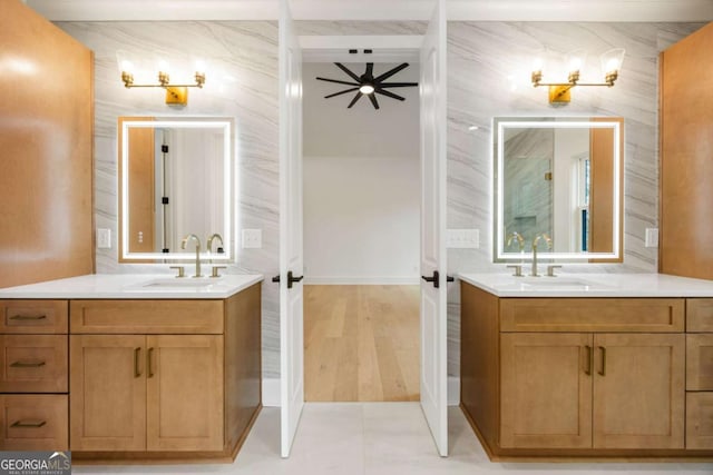 1050 Carnoustie, Greensboro, GA 30642 - full bath featuring two vanities and beamed ceiling