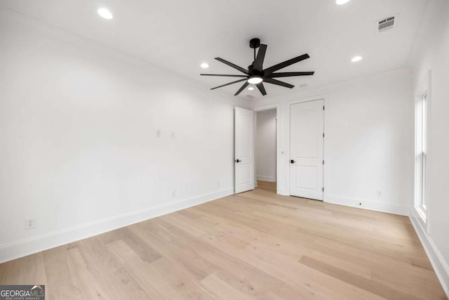 1050 Carnoustie, Greensboro, GA 30642 - unfurnished room with a ceiling fan, recessed lighting, and light wood-type flooring