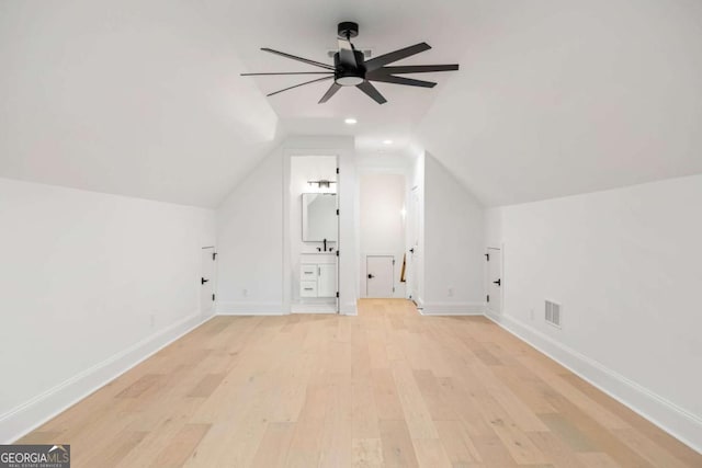 1050 Carnoustie, Greensboro, GA 30642 - bonus room with a ceiling fan, light wood-style flooring, and vaulted ceiling