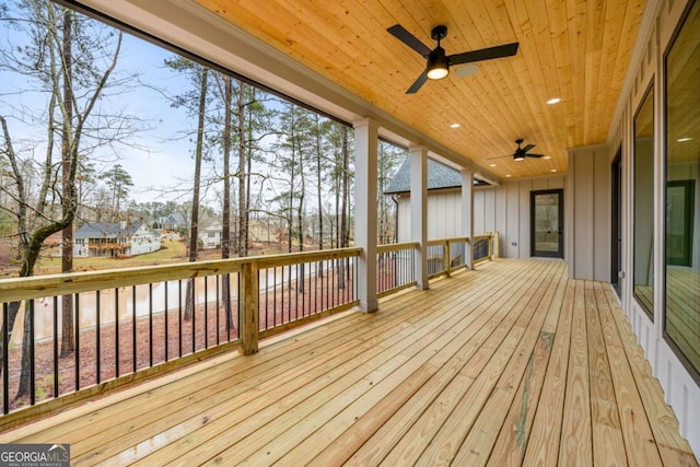 1050 Carnoustie, Greensboro, GA 30642 - deck with a ceiling fan and a water view