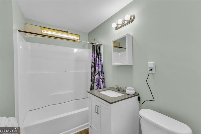 342 Chevis Rd, Savannah, GA 31419 - bathroom featuring vanity, shower / bath combo, and toilet