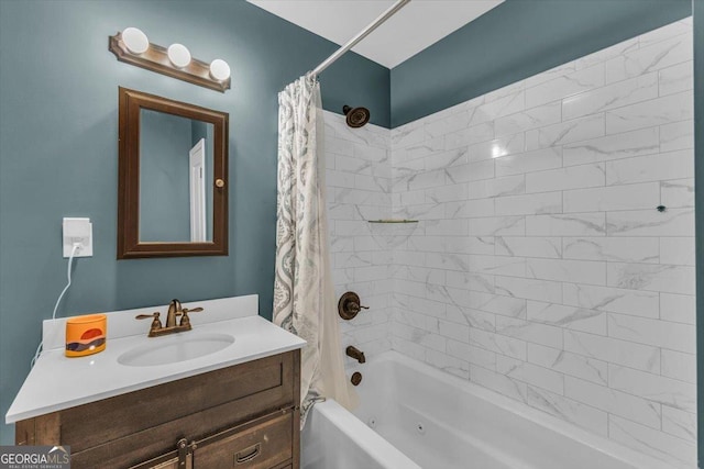 342 Chevis Rd, Savannah, GA 31419 - bathroom featuring shower / tub combo with curtain and vanity