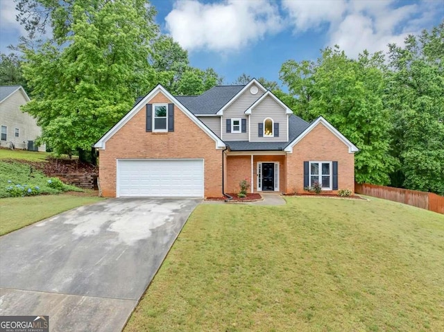 3190 Water Brook Dr SW, Conyers, GA 30094 - traditional home with an attached garage, driveway, brick siding, and roof with shingles