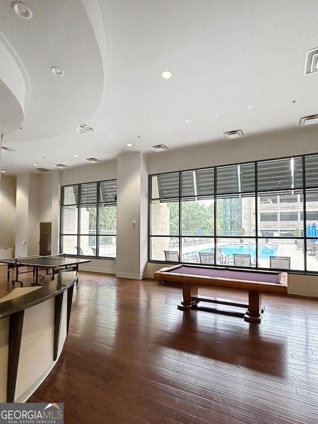 3040 Peachtree Rd Unit 1501, Atlanta, GA 30305 - recreation room featuring wood finished floors, baseboards, and recessed lighting