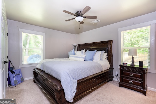 101 Crestwood Dr, Lagrange, GA 30241 - bedroom featuring light colored carpet, baseboards, and a ceiling fan