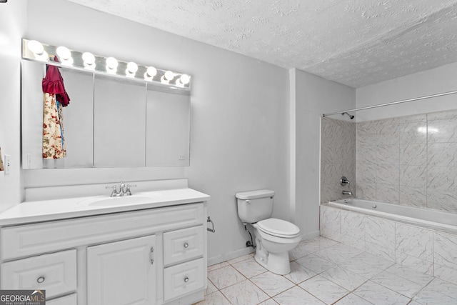 900 Fleetwood Cir SW, Atlanta, GA 30311 - full bath with toilet, vanity, a textured ceiling, and tiled shower / bath