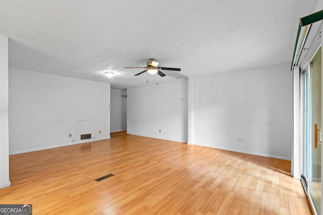 900 Fleetwood Cir SW, Atlanta, GA 30311 - unfurnished room featuring light wood-type flooring, a ceiling fan, a textured ceiling, and baseboards