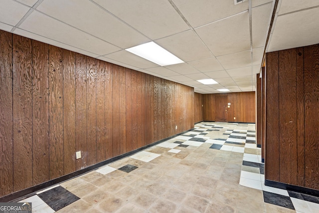 900 Fleetwood Cir SW, Atlanta, GA 30311 - finished below grade area featuring light floors, wooden walls, and a paneled ceiling