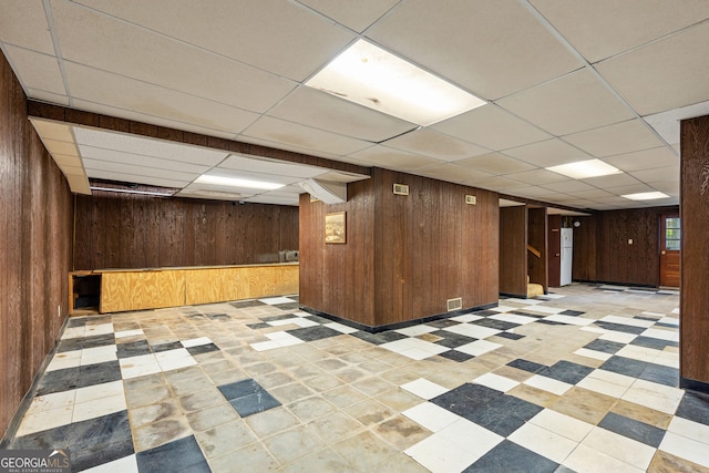 900 Fleetwood Cir SW, Atlanta, GA 30311 - finished basement with wood walls and a paneled ceiling