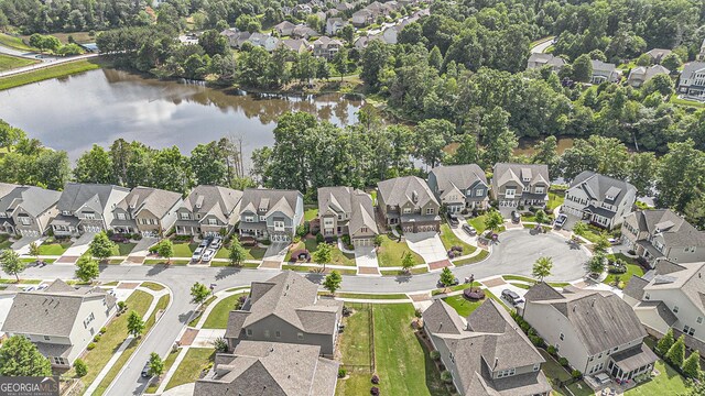 7139 Lake Edge Dr, Flowery Branch, GA 30542 - aerial view of property and surrounding area featuring nearby suburban area and a nearby body of water