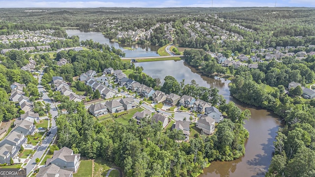 7139 Lake Edge Dr, Flowery Branch, GA 30542 - aerial view of property's location with a nearby body of water and nearby suburban area
