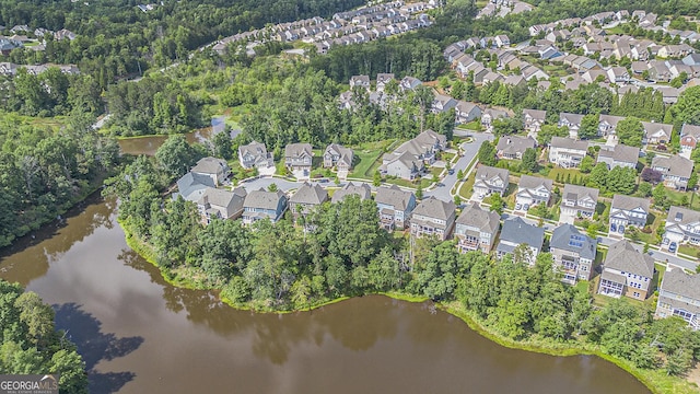 7139 Lake Edge Dr, Flowery Branch, GA 30542 - aerial overview of property's location featuring a nearby body of water and nearby suburban area