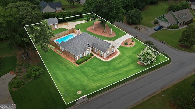 15 Livingston Way, Covington, GA 30016 - aerial view of property and surrounding area with property boundaries highlighted and a pool area