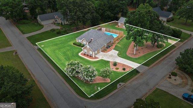 15 Livingston Way, Covington, GA 30016 - aerial view of property and surrounding area featuring property boundaries highlighted