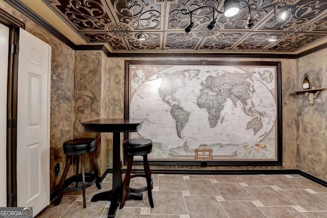 10125 Brixton Pl, Suwanee, GA 30024 - detailed view of an ornate ceiling and crown molding