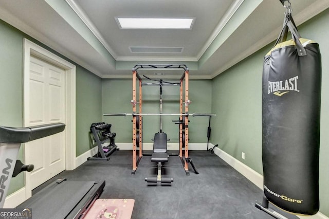 10125 Brixton Pl, Suwanee, GA 30024 - exercise room with ornamental molding and baseboards