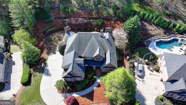 10125 Brixton Pl, Suwanee, GA 30024 - view from above of property with a pool