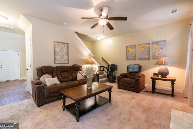 12275 Styron Dr, Hampton, GA 30228 - living area with carpet floors and ceiling fan