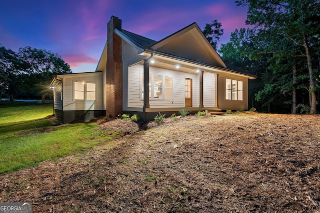 182 Cherry Rose Ln, Hartwell, GA 30643 - view of front of property with a chimney and a lawn