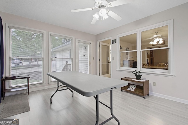 118 Hidden Hills Dr, Macon, GA 31217 - office featuring baseboards, light wood finished floors, and ceiling fan