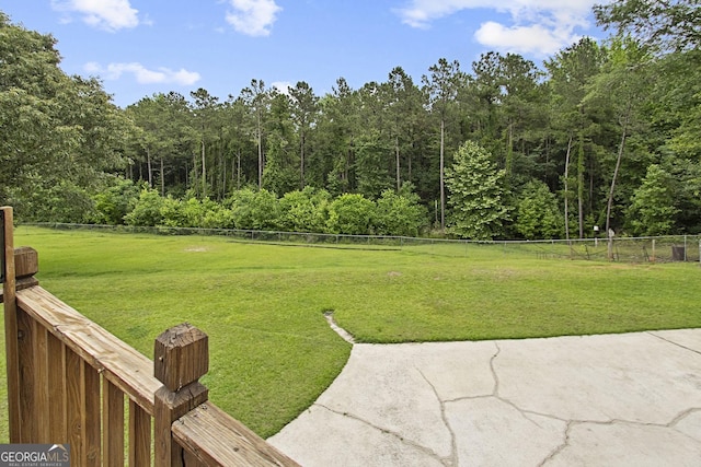 118 Hidden Hills Dr, Macon, GA 31217 - view of yard featuring a forest view and a patio area