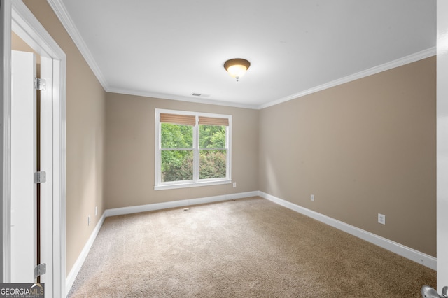 3725 Paces Park Cir SE, Smyrna, GA 30080 - spare room featuring carpet, ornamental molding, and baseboards