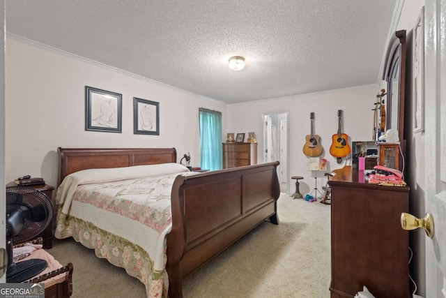345 Jesse Martin Trl, Canton, GA 30115 - bedroom featuring ornamental molding, carpet flooring, and a textured ceiling