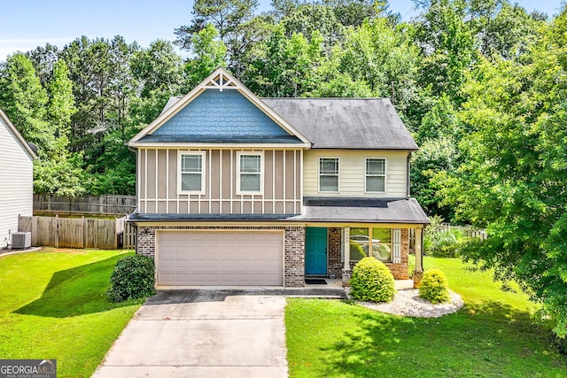 149 Pristine Dr, Locust Grove, GA 30248 - view of front of property featuring concrete driveway, board and batten siding, a garage, and brick siding