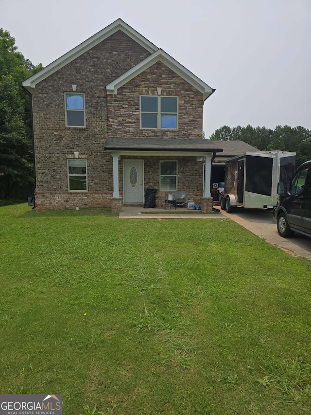 226 Woodwind Way, Jonesboro, GA 30238 - view of front of house with a front yard and brick siding