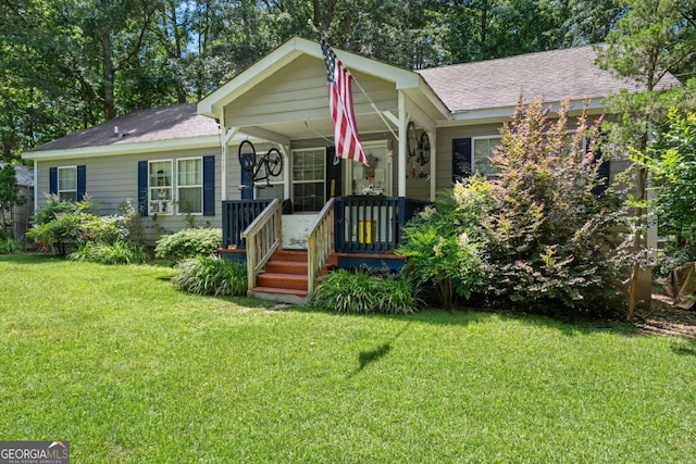 3775 Tommy Lee Cook Rd, Newnan, GA 30263 - view of front of home with a front lawn, a porch, and roof with shingles