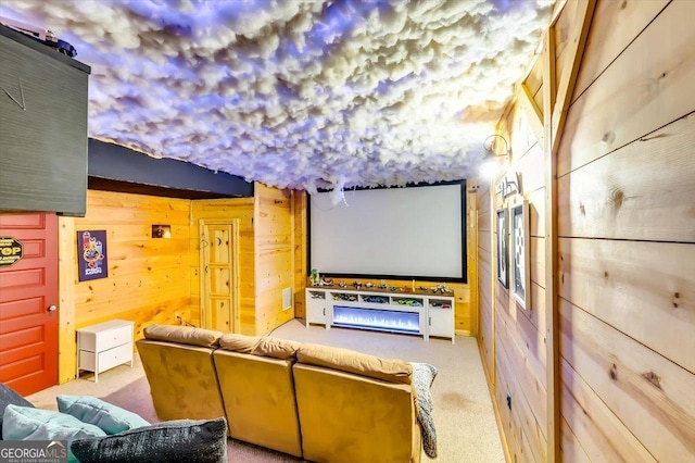 2200 E Lake Rd, Mcdonough, GA 30252 - carpeted cinema room with wooden walls