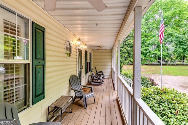 2200 E Lake Rd, Mcdonough, GA 30252 - porch with a ceiling fan