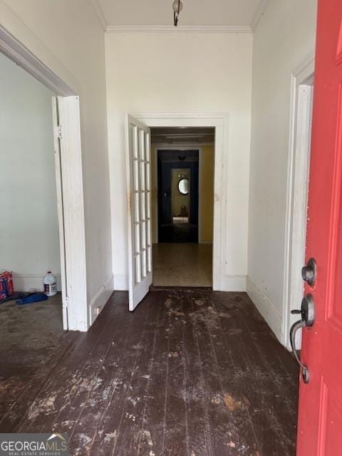 9610 Ga Highway 242, Harrison, GA 31035 - entryway with wood-type flooring, crown molding, and baseboards