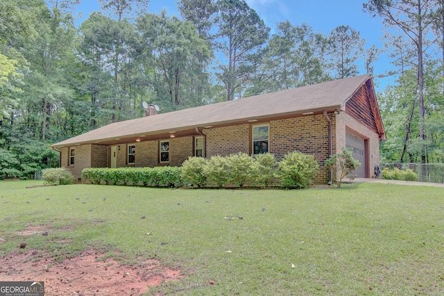 9706 Holly Hill Way, Jonesboro, GA 30238 - single story home featuring a garage, brick siding, and a chimney