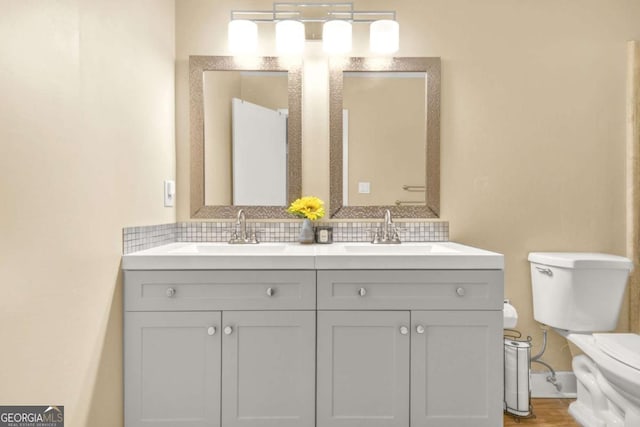 2952 N Dekalb Dr Unit C, Atlanta, GA 30340 - bathroom featuring backsplash and double vanity