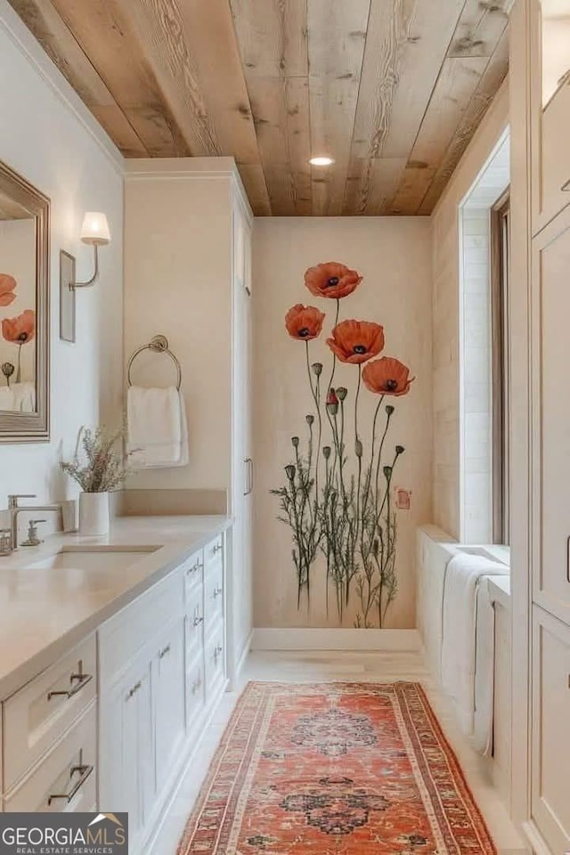 175 Stoneledge Trce N, Jasper, GA 30143 - full bathroom with wood ceiling and vanity