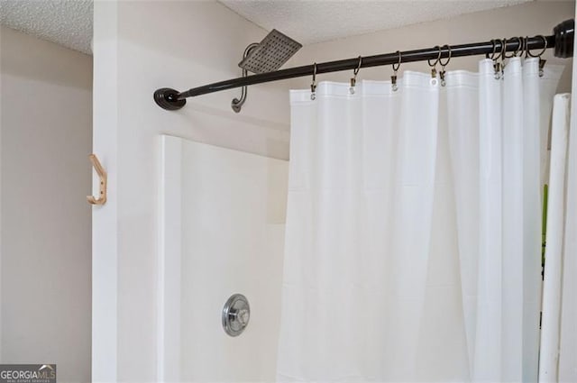 409 Cold Springs Ln, Mcdonough, GA 30252 - full bath with a textured ceiling and a shower with curtain
