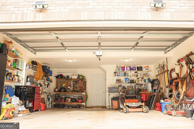 6830 Peeksville Rd, Mcdonough, GA 30252 - garage featuring a workshop area