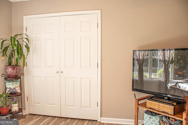 6830 Peeksville Rd, Mcdonough, GA 30252 - interior space featuring wood finished floors, a closet, and baseboards