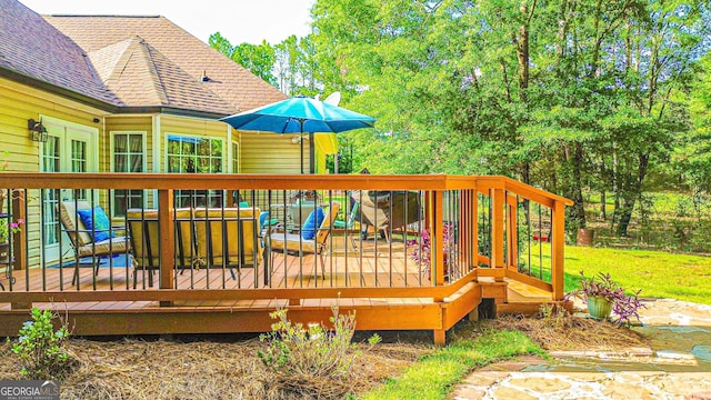 6830 Peeksville Rd, Mcdonough, GA 30252 - wooden terrace featuring an outdoor hangout area