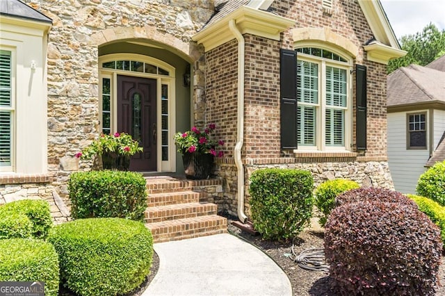 702 Crescent Cir, Canton, GA 30115 - view of exterior entry with stone siding and brick siding