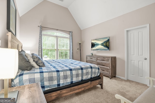 702 Crescent Cir, Canton, GA 30115 - bedroom with lofted ceiling and light carpet