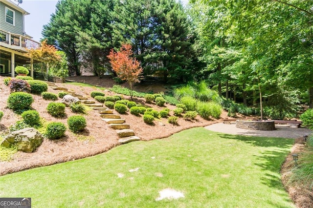 702 Crescent Cir, Canton, GA 30115 - view of grassy yard featuring a wooden deck