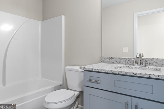 2721 Fareed St, Douglasville, GA 30135 - bathroom featuring vanity, toilet, and  shower combination