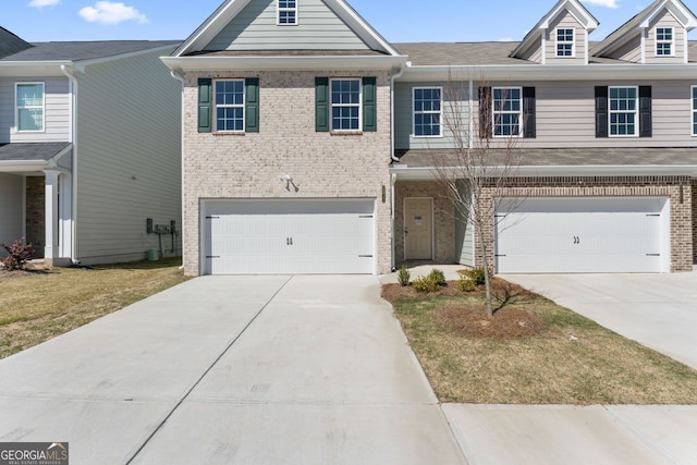 2811 Fareed, Douglasville, GA 30135 - view of front of home featuring an attached garage, brick siding, and driveway
