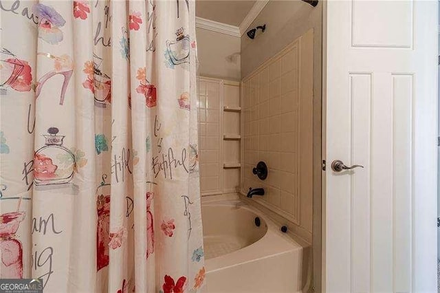 2500 Morgan Chase Dr, Buford, GA 30519 - full bathroom with ornamental molding and shower / tub combo