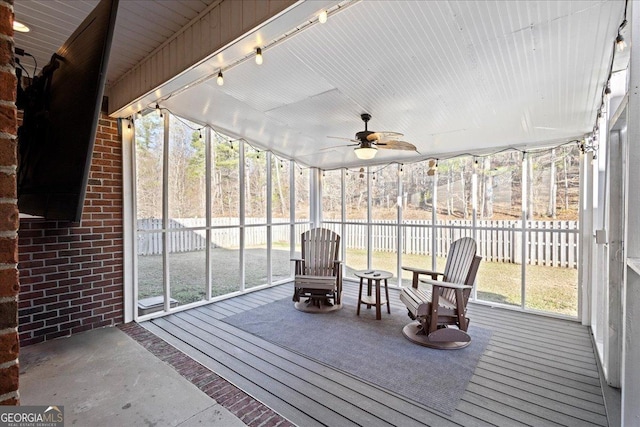 2977 William Few Pkwy, Evans, GA 30809 - sunroom / solarium with ceiling fan and track lighting