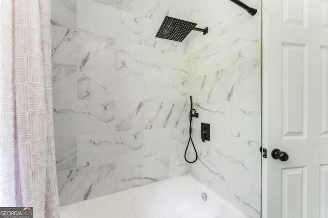 2343 Dawn Dr, Decatur, GA 30032 - bathroom with shower / bathtub combination with curtain