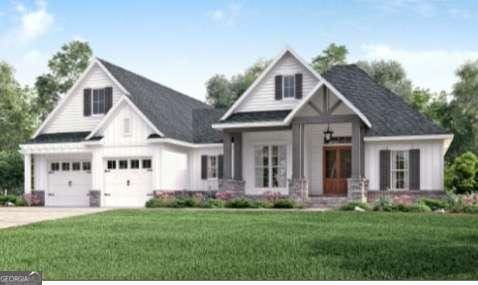 0 Idlewood Acres, Hartwell, GA 30643 - view of front of home with a front lawn, driveway, and a garage