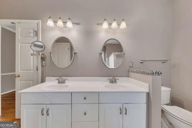 4815 Rapids Cir NW, Acworth, GA 30102 - full bath featuring double vanity and wood finished floors